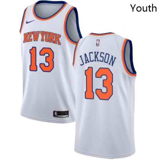 Youth Nike New York Knicks 13 Mark Jackson Swingman White NBA Jersey Association Edition